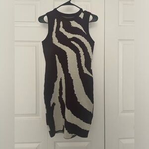 Zebra print sweater dress